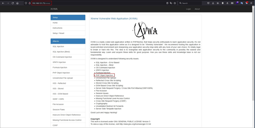 Xtremely Vulnerable Web Application