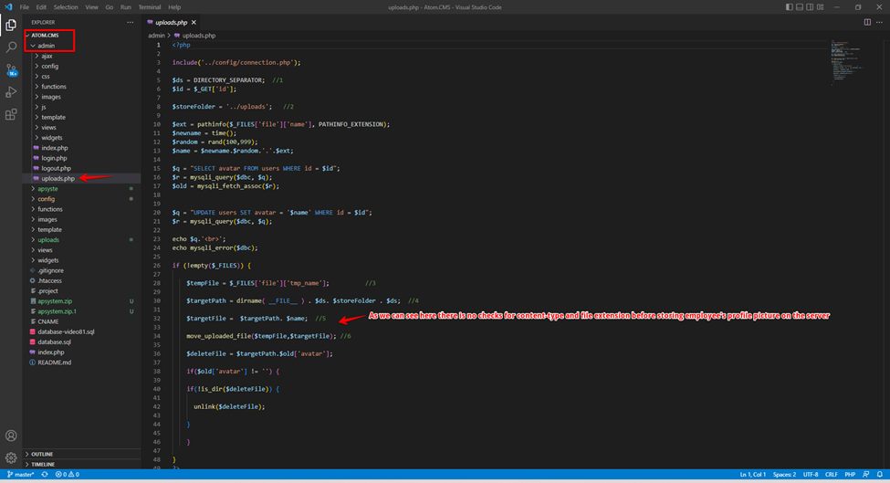 vulnerable code