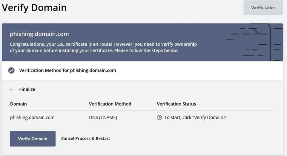 GoPhish Domain verification
