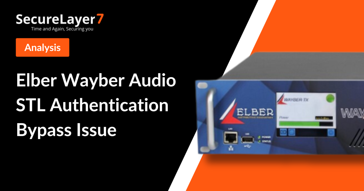 Elber Wayber Audio STL Authentication Bypass Issue