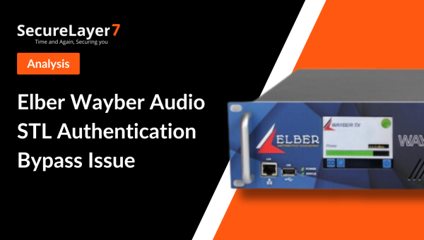 Elber Wayber Audio STL Authentication Bypass Issue