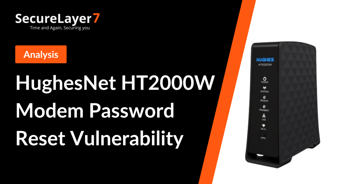 HughesNet HT2000W Modem Password Reset Vulnerability