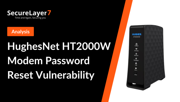 HughesNet HT2000W Modem Password Reset Vulnerability
